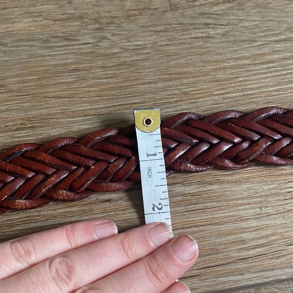 VTG Talbots woven genuine leather belt. Size S classic preppy minimalist retro - Picture 6 of 6